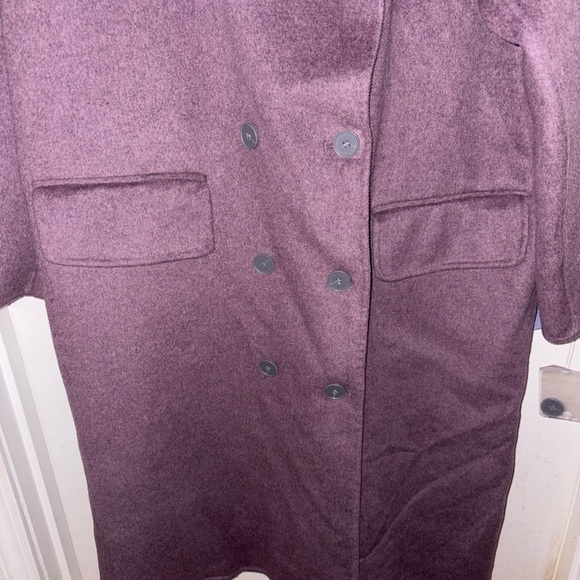 Free people long trench coat! Plum color style many ways!Size L runs big! - Picture 7 of 9
